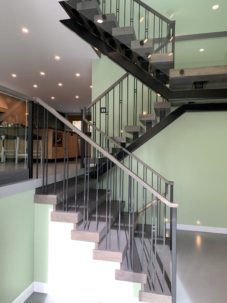 black and gray commercial stairs